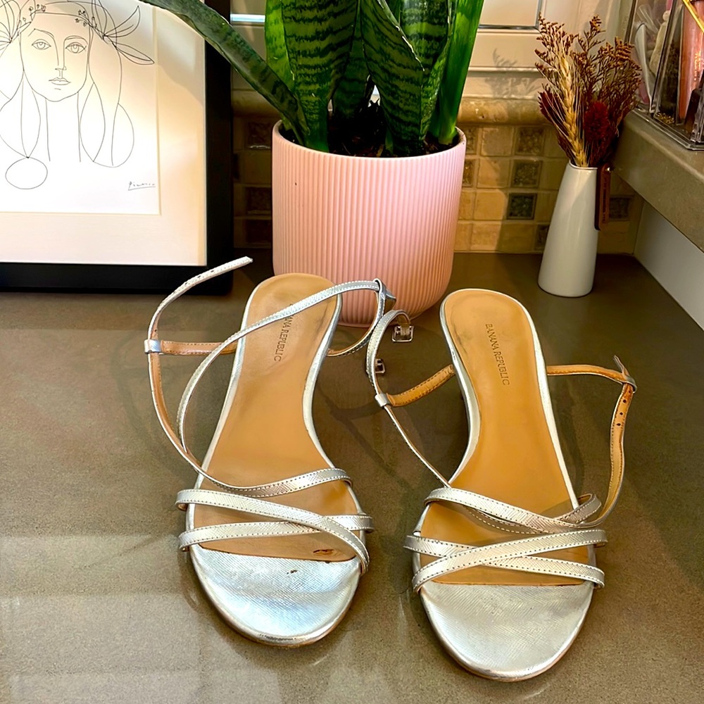 Silver Strappy Sandals